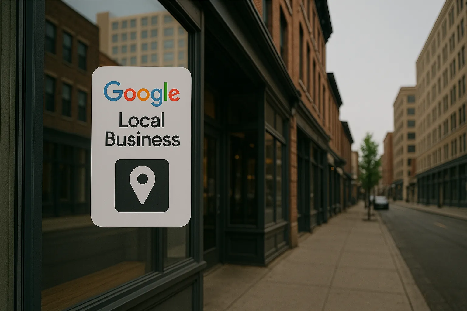 Google local business sign on storefront